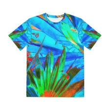 All Over Print T Shirt Psychedelic Neon Tropical Futuristic Nature Colorful Surf