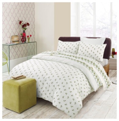 Rosebud Gebürstete Baumwolle Flanell Blumen Bettbezug Kissenhülle Set Bettwäsche