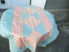 couverture piquée ancienne patchwork soie boutis