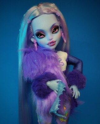   OOAK custom Monster High doll repaint Abbey Bominable Ever After goth bjd  