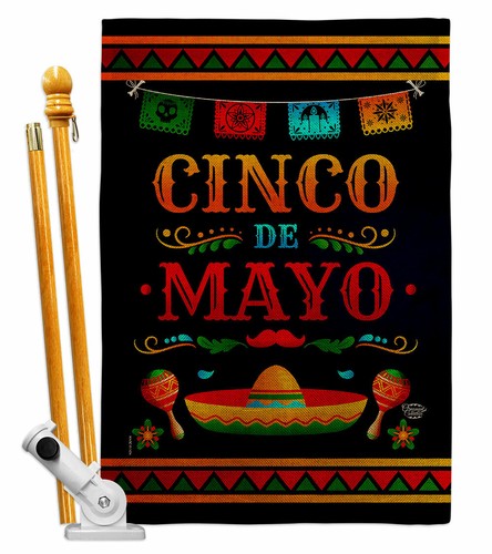 Party de Mayo Burlap Garden Flag Summertime Cinco Decorative Yard House Banner - Picture 6 of 19
