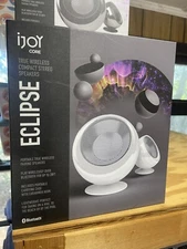 iJoy Eclipse True Wireless Stereo Bluetooth Speakers w/ Carrying Case White