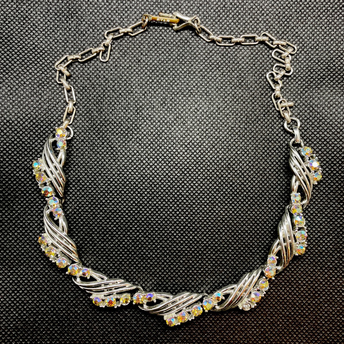 Vintage Star Brand Costume Jewelry Necklace with Rhinestones 17 in - Main Image