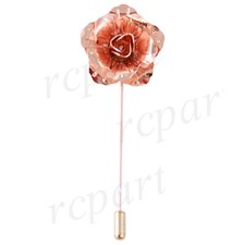 New in box Brand Q Men's Suit brooch Bronze flower shape lapel pin wedding prom