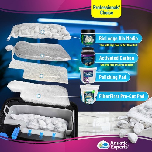 Bolsa de medios de filtro de malla Aquatic Experts MaxFlow con cremallera para medios grandes - Imagen 5 de 24