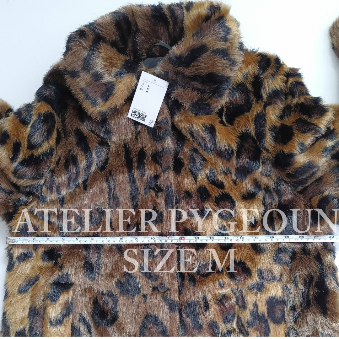 NWT H&M A/W 2024 Fluffy Faux Fur Coat Beige/Leopard NWT H&M A/W 2024 Fluffy Faux Fur Coat Beige/Leopard