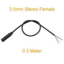 100pcs 30cm Audio AUX Cord 3.5mm Stereo Female Jack 3pin Wire DIY Pigtail Cable
