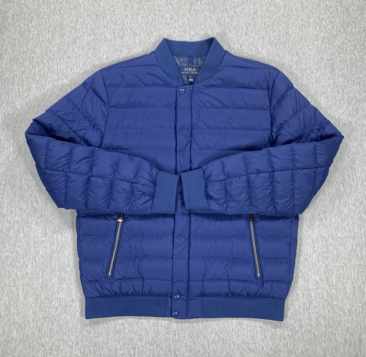 Polo Ralph Lauren Down Fill Puffer Full Zip Packable Jacket Blue 