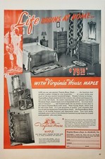 1940 Virginia House Maple Furniture Vintage Ad Life begins at home