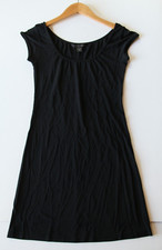 Express Woman's 5/6 Black Midi Dress Cap Sleeve Stretch 34" Chest x 37" Long