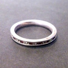 Vintage Sterling Silver Anniversary Eternity Band Ring Size 9.5