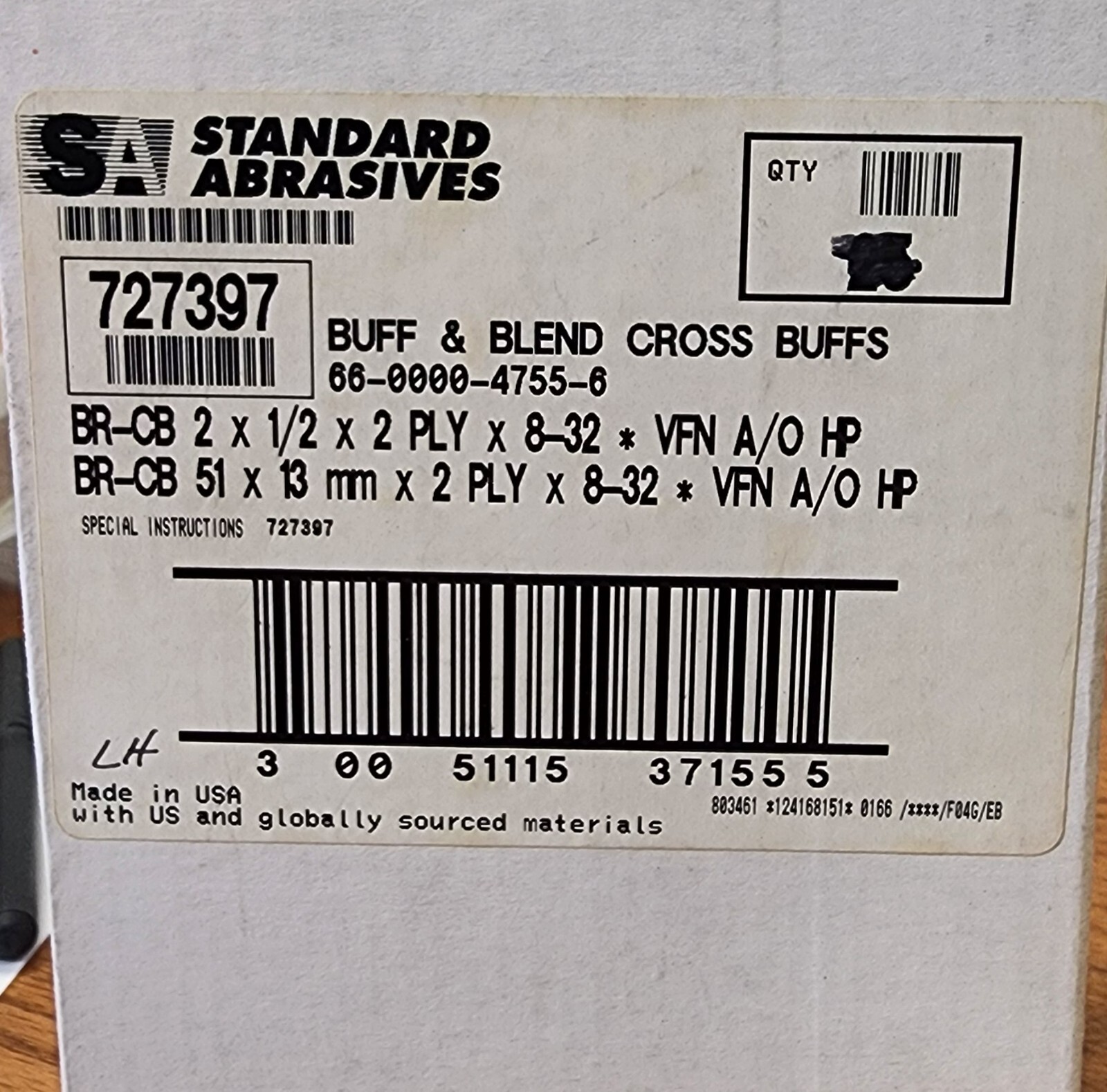 727397 Qty 4 Standard Abrasives Buff & Blend Cross Buffs | eBay