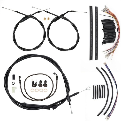Dyna Extended Clutch Cable Brake Line for 96-06 Super Wide Glide No ABS 12" bar