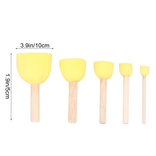 20 Stück Kinderfarbe Holzgriff Pinsel Schwamm Malpinsel zum Basteln - Bild 3 von 12
