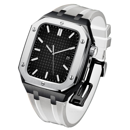 AP Royal Oak Mod Kit For Apple Watch Series 42/44/45mm Steel Case + Rubber Strap - Zdjęcie 15 z 86
