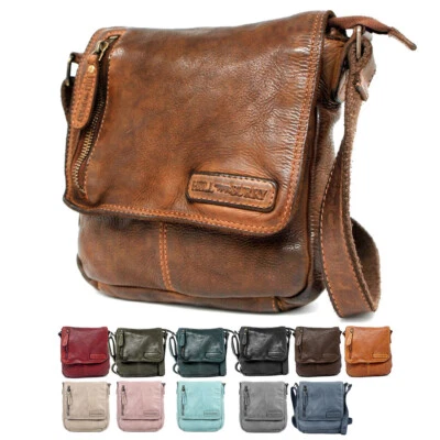 HILL BURRY • UMHÄNGETASCHE AUS WASCHLEDER LEDERTASCHE SCHULTERTASCHE HERREN 6212