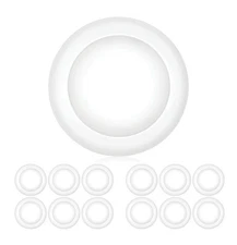 PARMIDA (12 Pack) 5/6 Inch Dimmable LED Disk Light Surface Flush Mount 15W