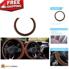 Universal 15-inch Anti-slip Steering Wheel Cover - Warm Cool Microfiber Design Universal 15-inch Anti-slip Steering Wheel Cover - Warm Cool Microfiber Design