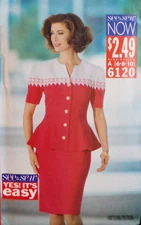 See & Sew Sewing Pattern 6120 Misses Top Straight Skirt 2 Piece Sizes 6-10 UNCUT