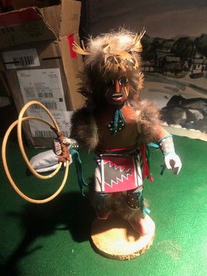 11'' Native American Navajo Southwest Kachina Doll Signed Hoop Dancer