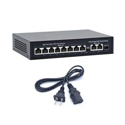 10 Port Gigabit PoE Switch +2 Gigabit Uplinks, Max Output 120W, IEEE802.3af/at - Image 1 of 4