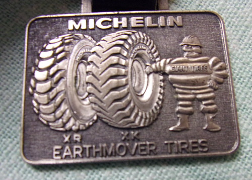 VINTAGE MICHELIN EARTHMOVER TIRES WATCH FOB WITH STRAP