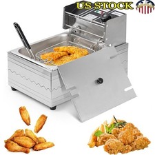 Commercial Deep Fryer 6L Stainless Steel Electric Fryer Basket Easy Clean 1600W