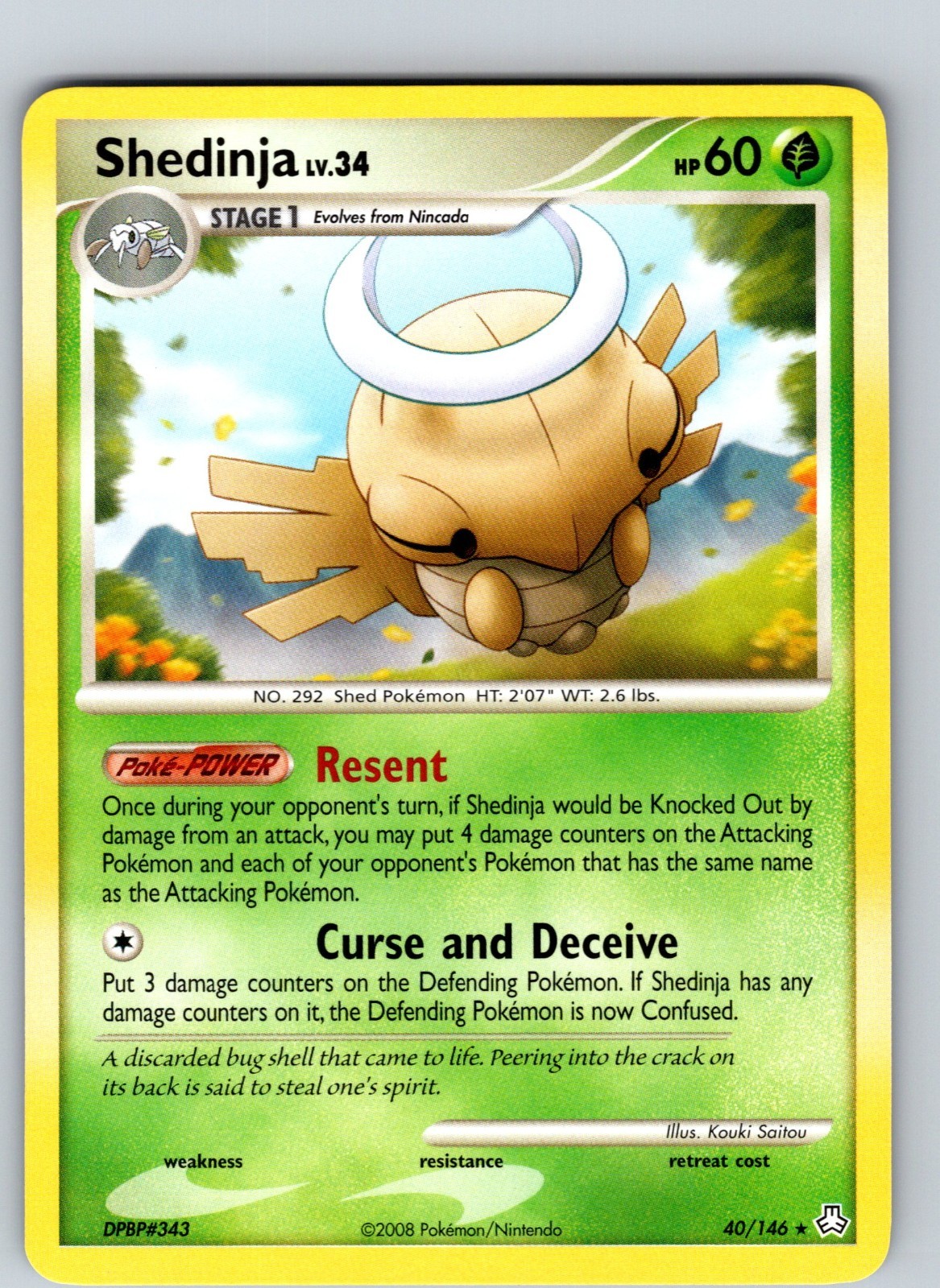 Shedinja 40/146 2008 Legends Awakened Regular Rare