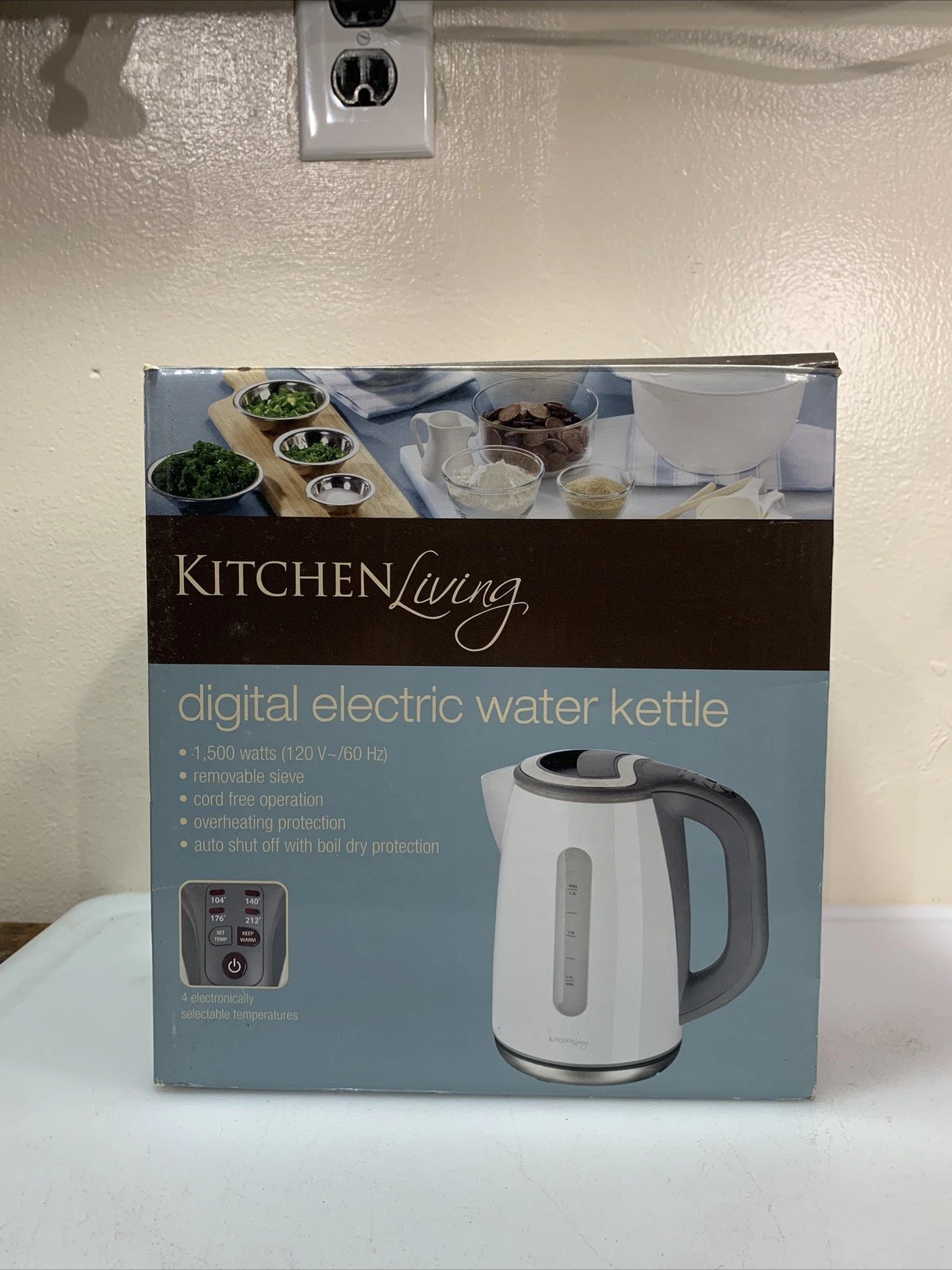 Kitchen Living 7 Cup Cordless Hot Water Kettle Electric Tea Dorm Office White