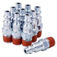 Male Air Plugs 10-Pack 1/4 Inch NPT Industrial Iron Air Hose Fittings