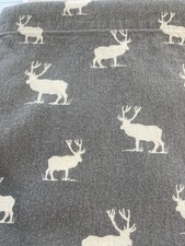 Eddie Bauer Home King Size Flannel Flat Sheet Gray Grey Moose Elk Outdoor Cabin