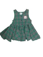 Vintage Girl's OshKosh B Gosh MultiColor Plaid Jumper Dress Green Size 2T USA