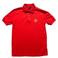 VTG ScreenMates Polo Shirt Mens Small Red Boy Scouts of America BSA USA Made