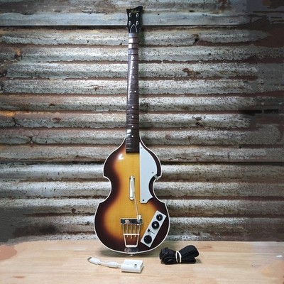 Beatles Rock Band Hofner Bass Guitar Controller With Dongle & Strap - Wii