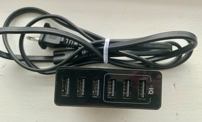 ANKER A2061 PowerPort 6 Lite 6 Port USB IQ Fast Charger Black Tested And Working