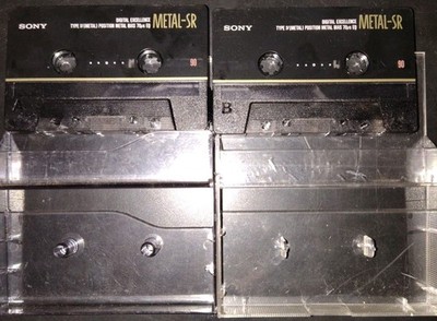 Vintage Sony Metal-SR 90 Type IV Metal Blank Cassette Tapes Rare Lot Pack of 2