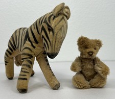 Vintage Steiff Plush Lot Non Tagged Zebra  Bear