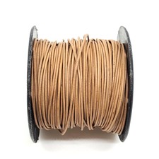 Greek Round Leather Cord by Foot, Natural Brown, 0.5mm, 1.0mm, 1.5mm, 2.0mm