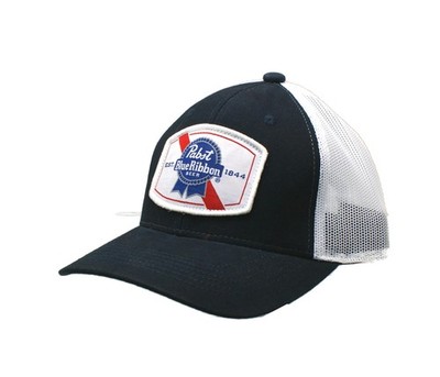 Pabst Blue Ribbon PBR True Navy Blue & White Adjustable Mesh Back Hat