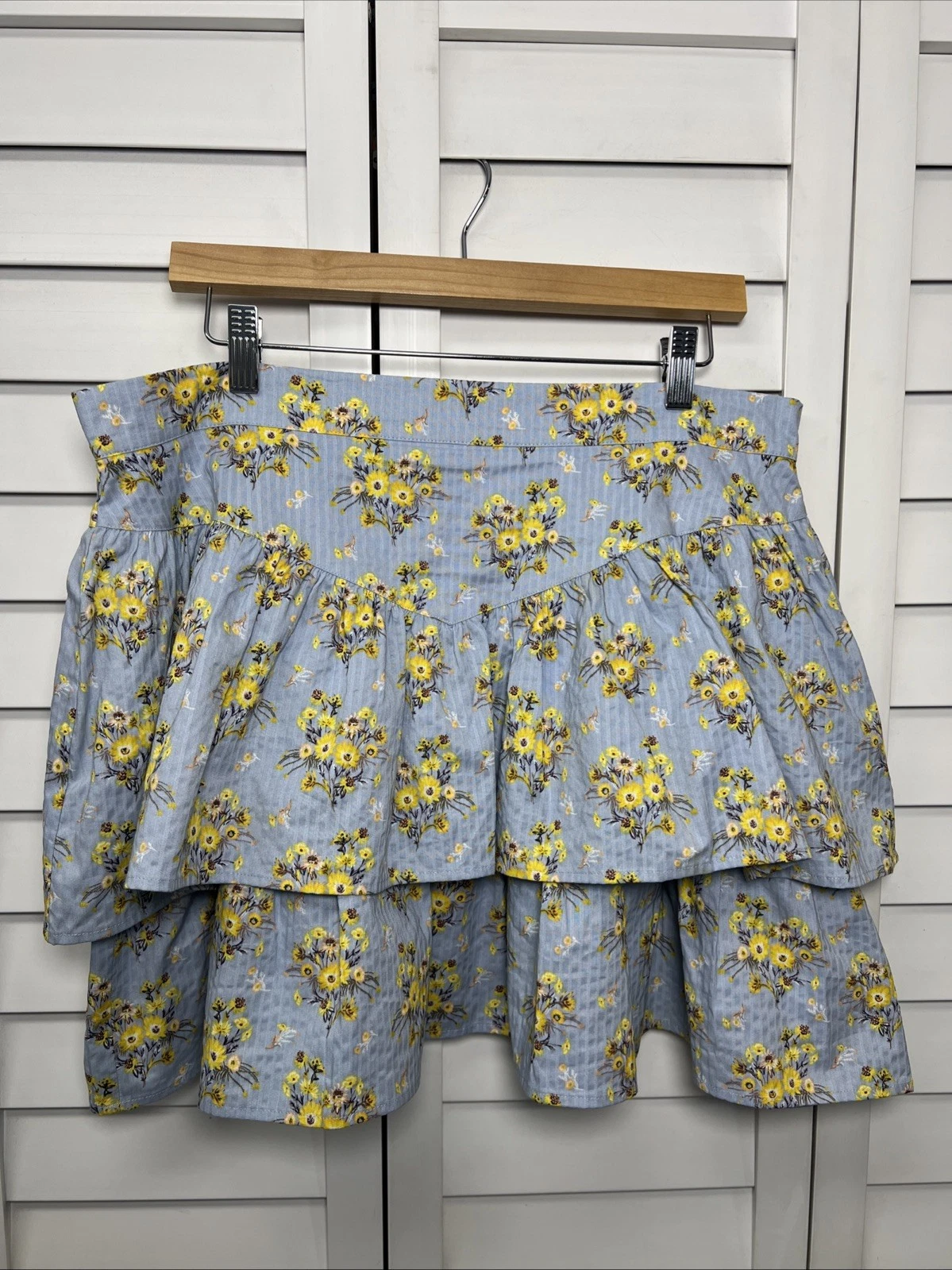 Happy x Nature Floral Tiered Ruffle Cottagecore Mini Skirt Women’s Size 14
