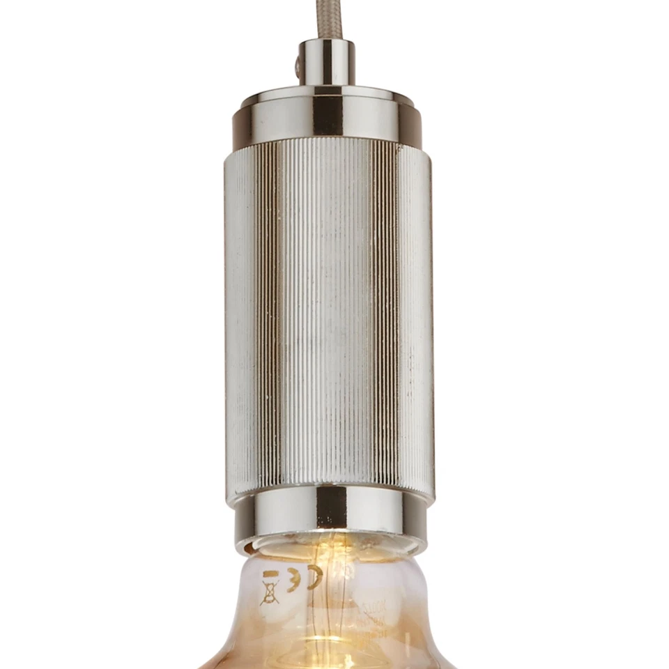 Sospensione Contemporanea Suspension Acciaio Argento 1 Luce E27 - Immagine 4 di 4