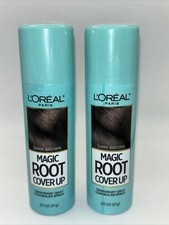 2 pack L'Or al Paris Magic Root Cover Up Gray Concealer Spray, Dark Brown, 2 Oz