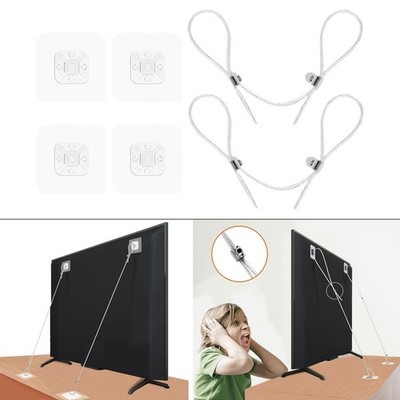 TV Secure Straps TV Wand Anker Riemen verstellbar tragbar mit Aufkleber für flach