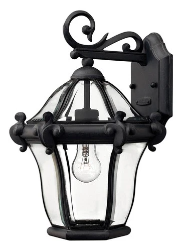 Hinkley Outdoor San Clemente Medium Wall Mount Lantern 13.75" Museum Black - Picture 2 of 5
