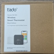 tado° Starter Kit V3+ Wireless Smart Thermostat Black Edition Hot Water Control