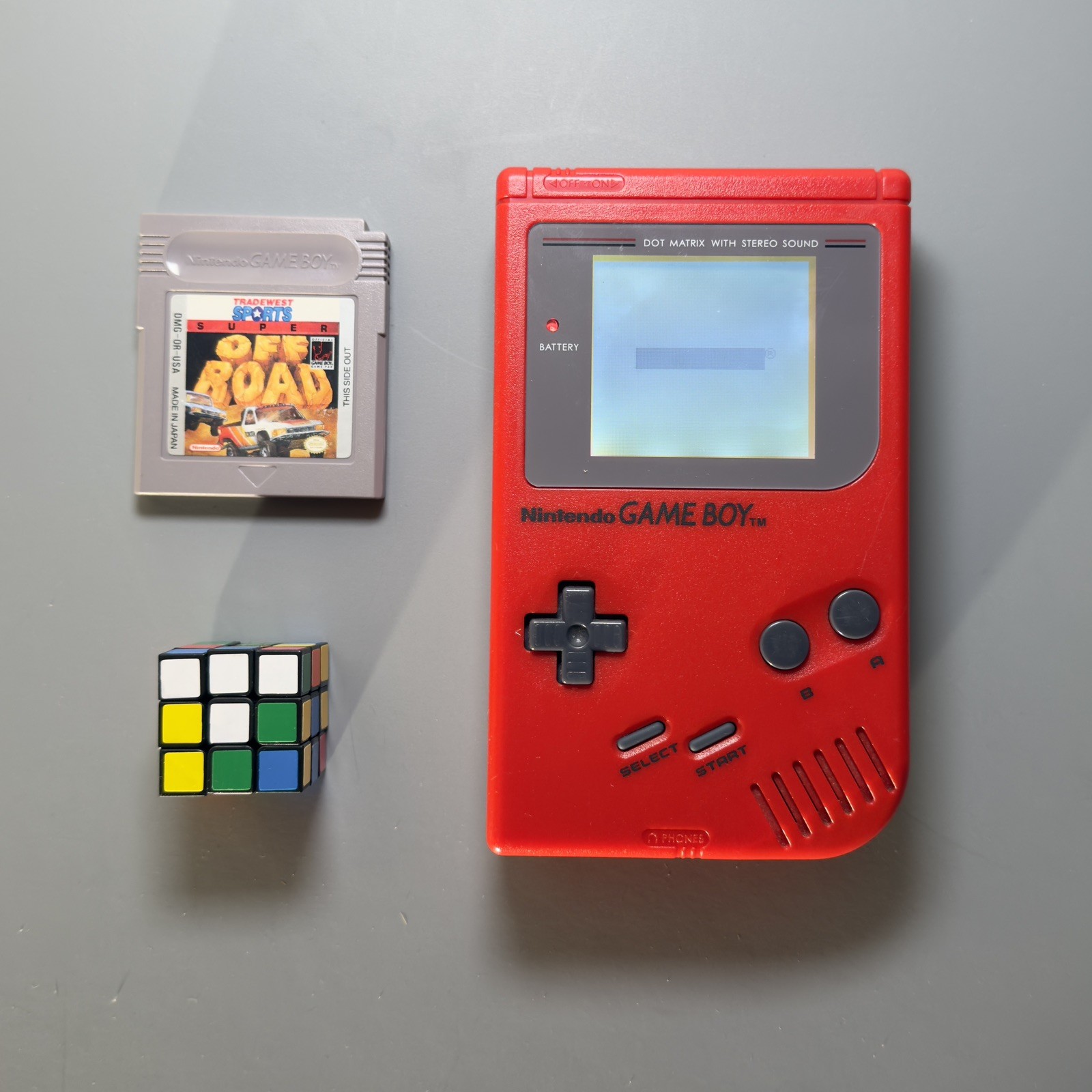 Original Nintendo Game Boy Original DMG-01 RED Backlit Mod! Retro GB with Game