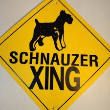Schnauzer Dog Crossing Wall Sign Plastic 8.5"