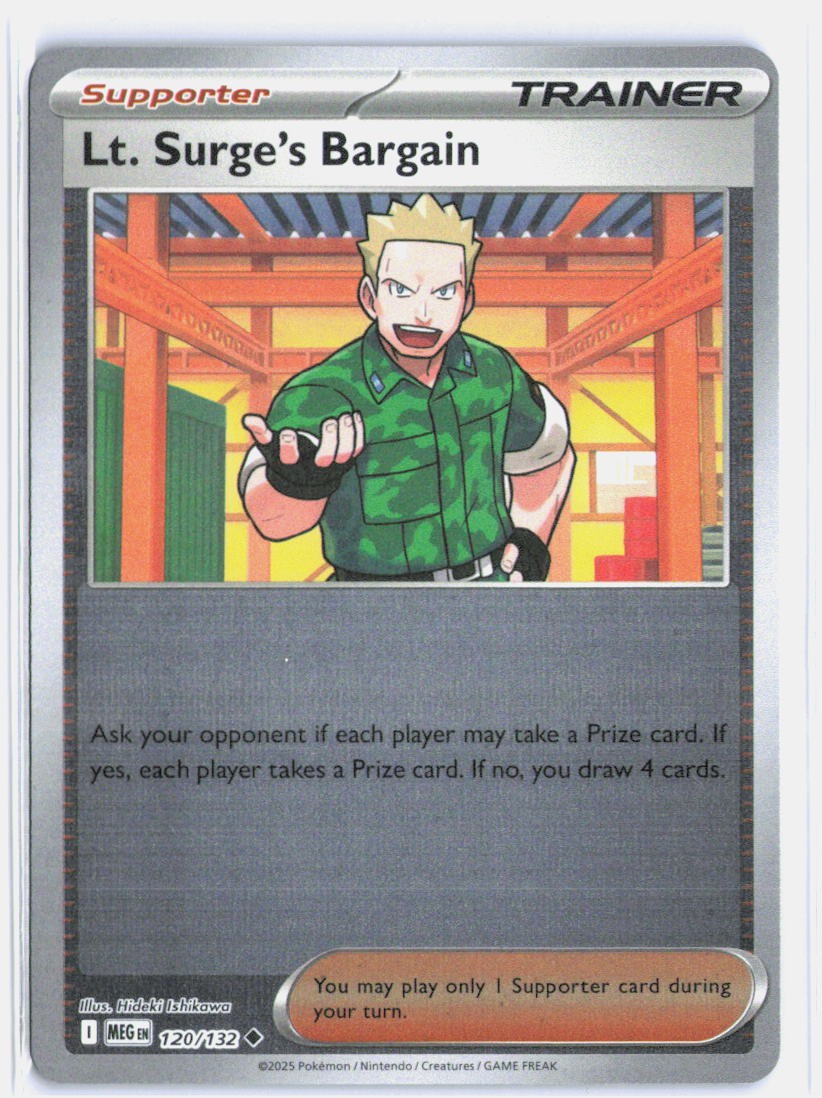 Lt. Surge's Bargain Reverse Holo Uncommon ME01: Mega Evolution 120/132 NM