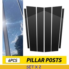 12x Piano Black Window Pillar Post Fit 2004-2015 Nissan Titan Crew Cab Ganish