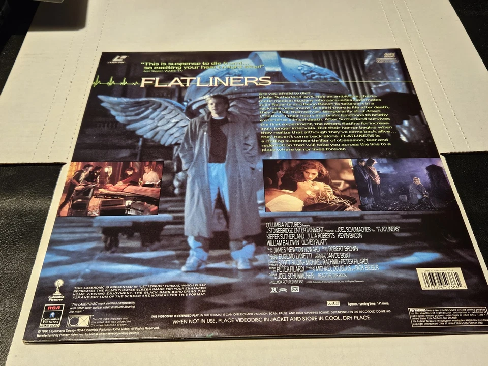 Flatliners LASERDISC 1990 Kiefer Sutherland Julia Roberts Kevin Bacon W. Baldwin - Image 2 of 2